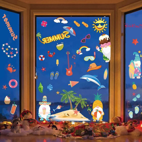 The Holiday Aisle® Summer Window Clings Beach Pool Party Static Window